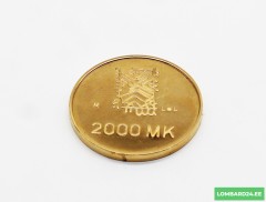 2000 Markka 50 Years of Peace Finland 1995 Gold Coin proov 900