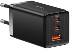 Baseus GaN5 Pro 2xUSB-C + USB, 65W black