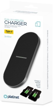 Platinet wireless charger 2x10W PWCDB