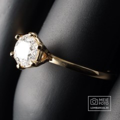 Kuldsõrmus teemandiga 1,07ct