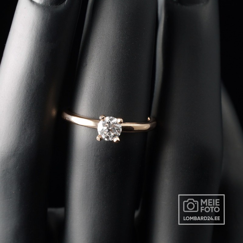 Kuldsõrmus teemandiga 0,54ct