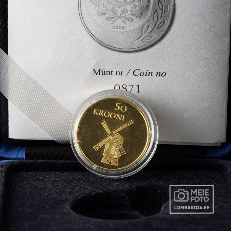 50 krooni kuldmünt Eesti 2008 – Eesti Vabariigi 90. aastapäev