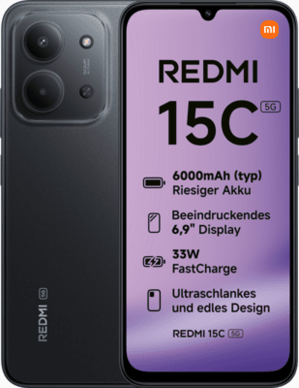 Mobiiltelefon Redmi 15C 128GB 6.9 tolli 6000 mAh