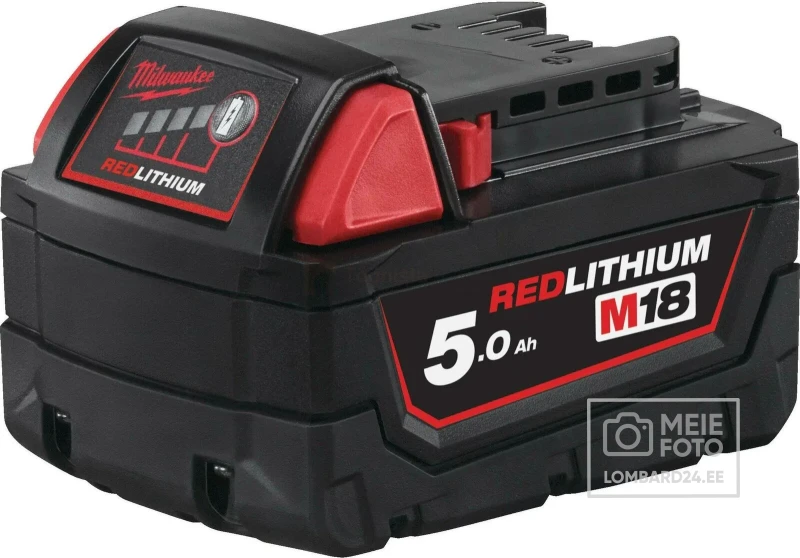 Aku Milwaukee M18 5.0Ah 18V Liitium-ioon