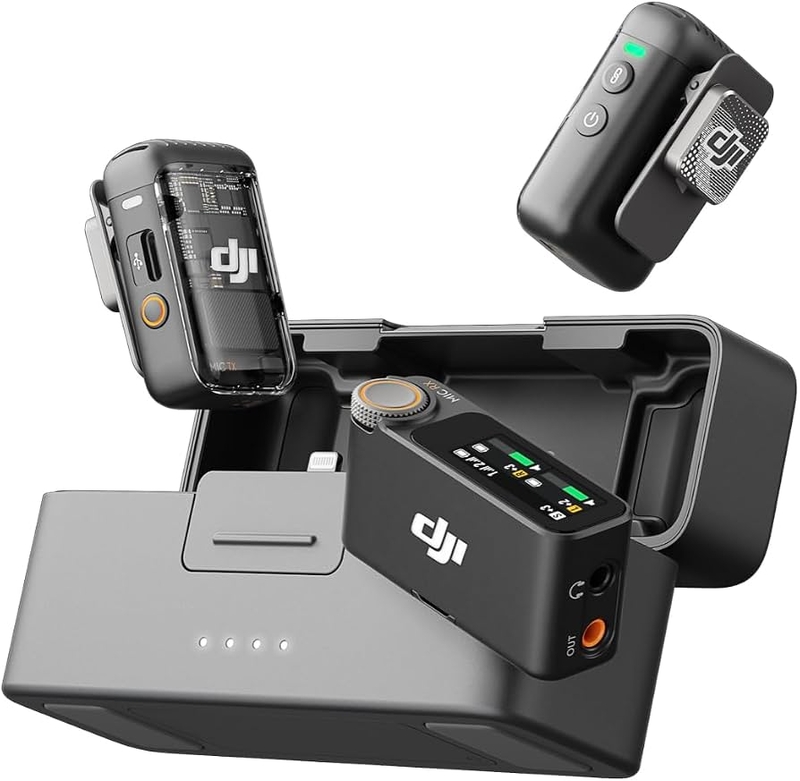 Heliheli DJI Mic 2 2TX + 1RX + laadimisümbris 160m ulatus 6h aku