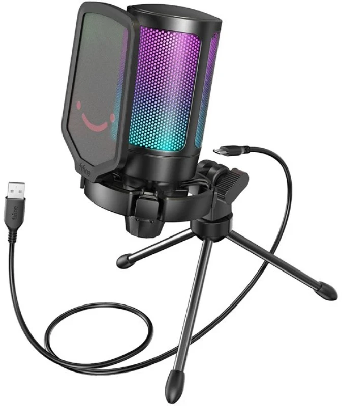 Mikrofon Fifine AmpliGame A6V RGB kondensaator kardioid